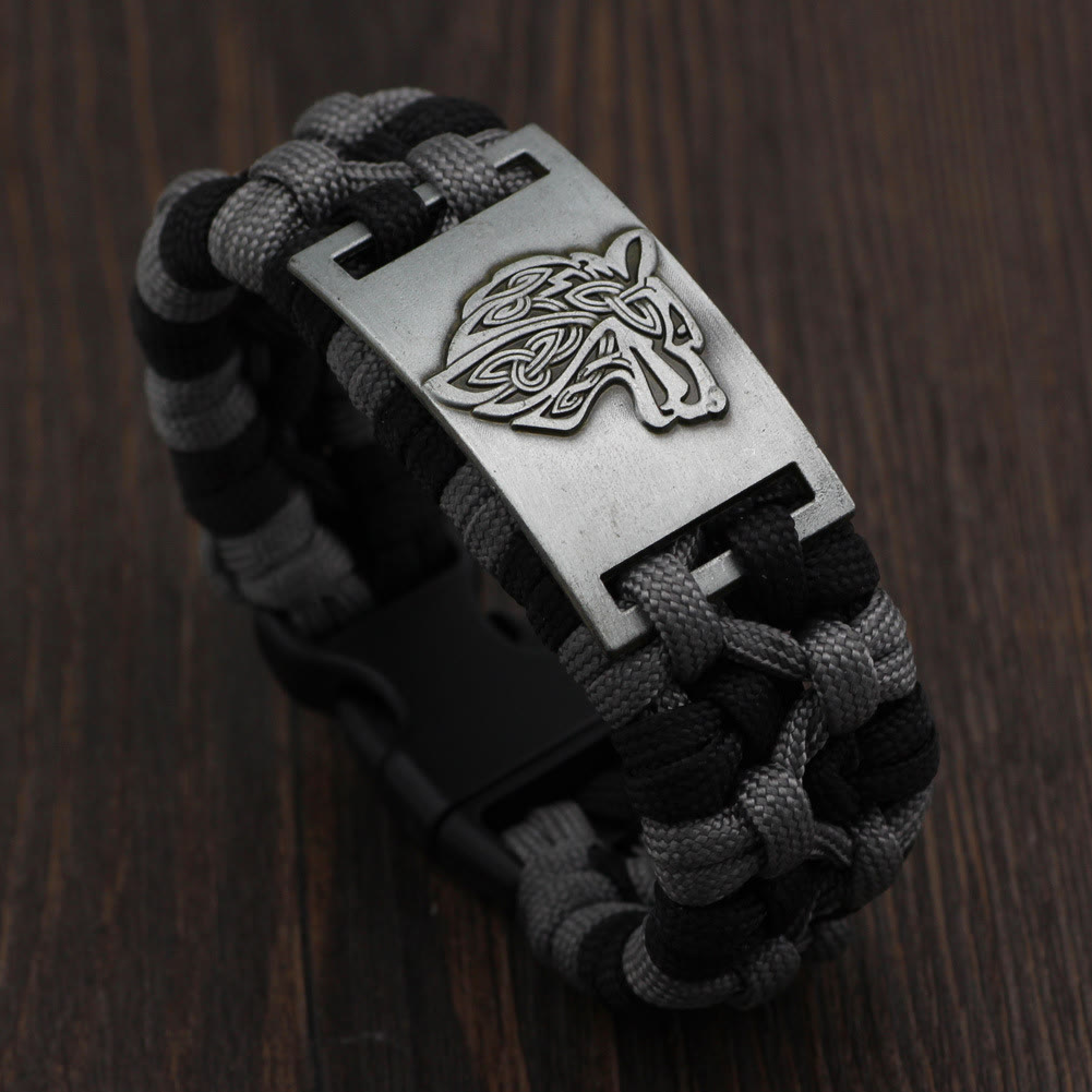 WorldNorse Geflochtenes Wölfe-Paracord-Armband