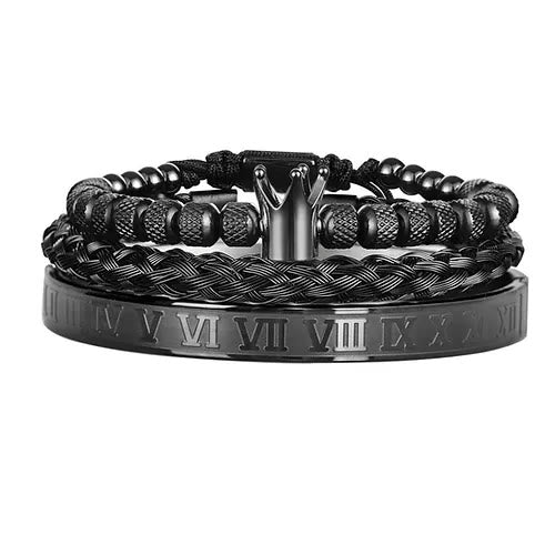 WorldNorse Royal Crown Armband mit römischen Ziffern