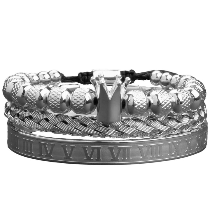 WorldNorse Royal Crown Armband mit römischen Ziffern