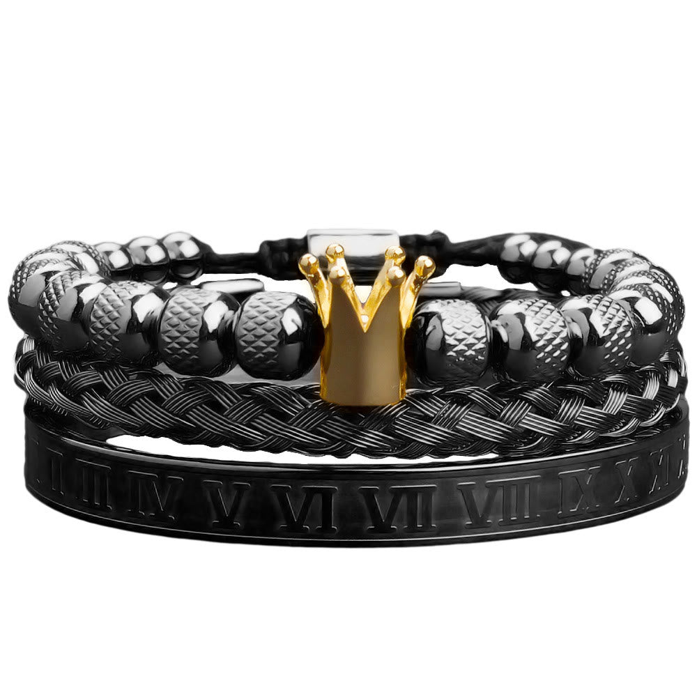 WorldNorse Royal Crown Armband mit römischen Ziffern