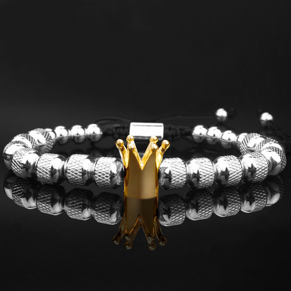 WorldNorse Royal Crown Armband mit römischen Ziffern