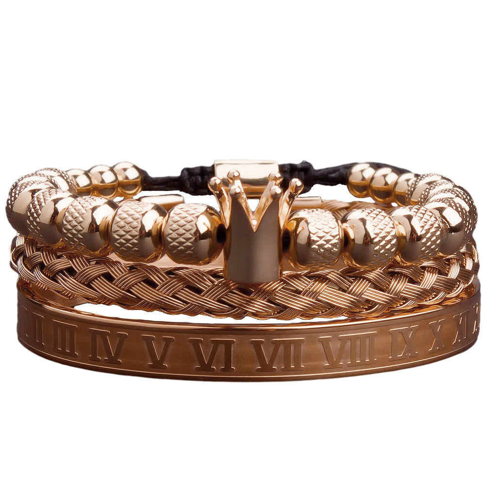 WorldNorse Royal Crown Armband mit römischen Ziffern