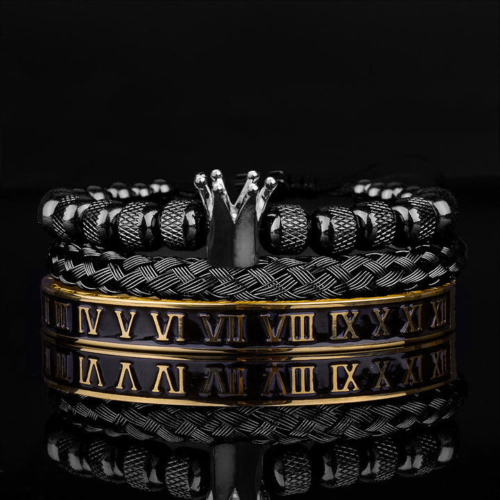 WorldNorse Royal Crown Armband mit römischen Ziffern