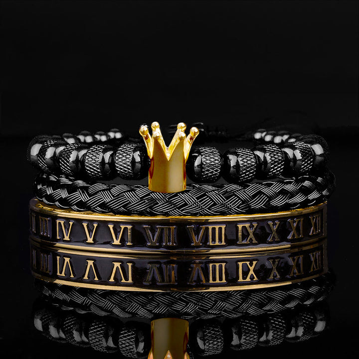 WorldNorse Royal Crown Armband mit römischen Ziffern