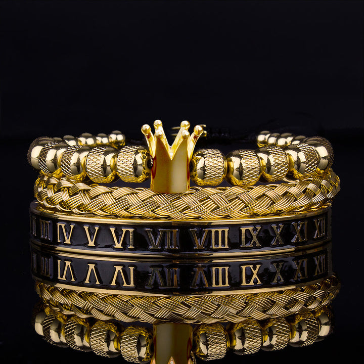 WorldNorse Royal Crown Armband mit römischen Ziffern