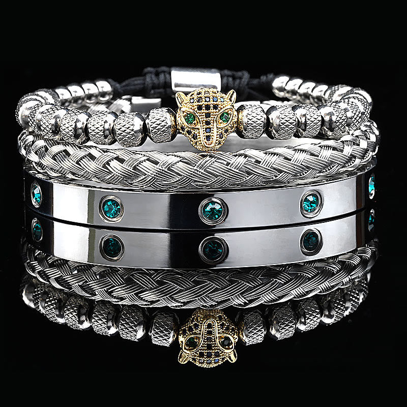 WorldNorse Armbandset mit grünem Zirkonia