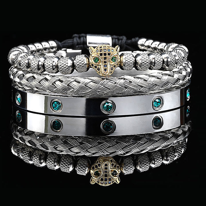 WorldNorse Armbandset mit grünem Zirkonia