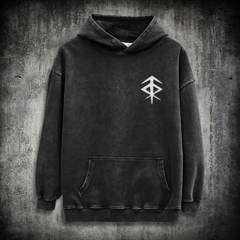 WorldNorse Vegvisir Kapuzenpullover mit beidseitigem Aufdruck, gewaschen - image 3