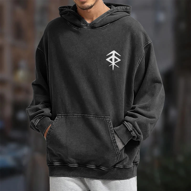 WorldNorse Vegvisir Kapuzenpullover mit beidseitigem Aufdruck, gewaschen - image 11