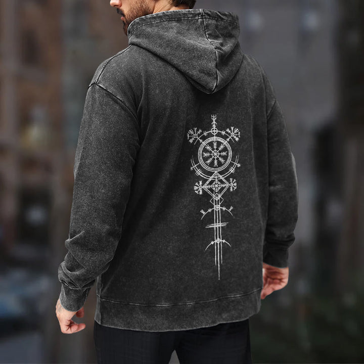 WorldNorse Vegvisir Kapuzenpullover mit beidseitigem Aufdruck, gewaschen - image 12
