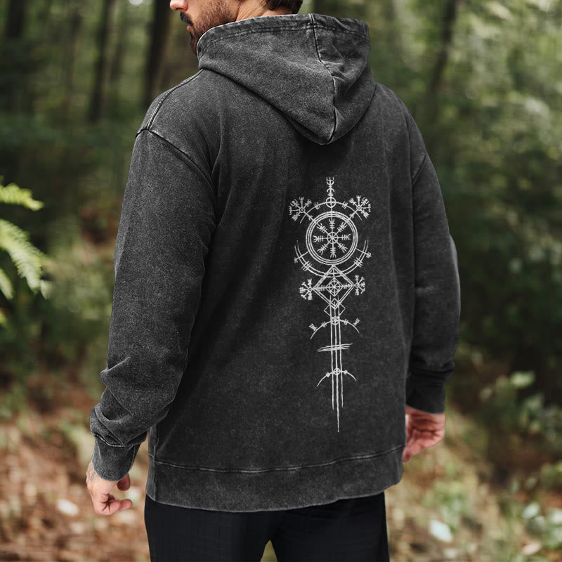 WorldNorse Vegvisir Kapuzenpullover mit beidseitigem Aufdruck, gewaschen - image 10