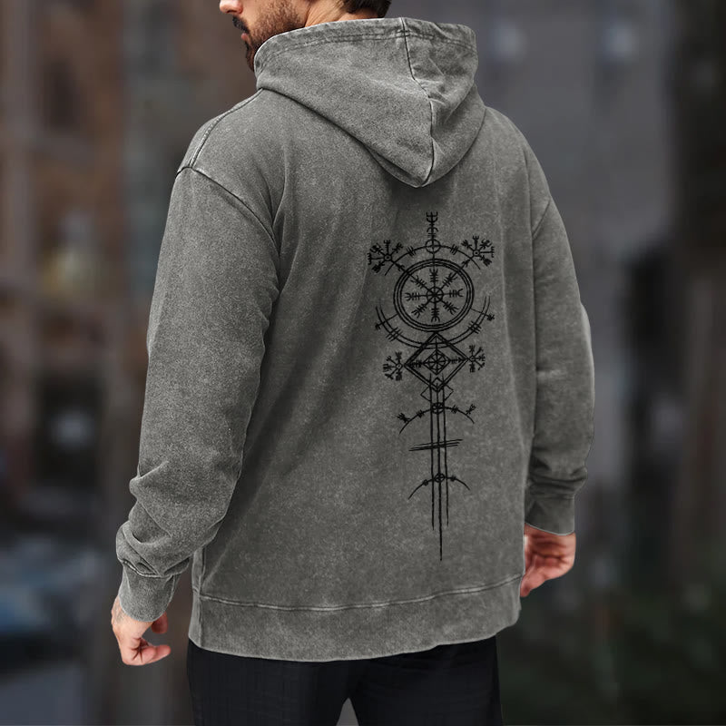 WorldNorse Vegvisir Kapuzenpullover mit beidseitigem Aufdruck, gewaschen - image 20