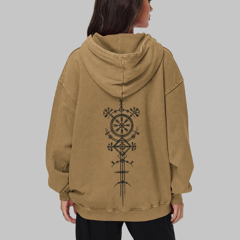 WorldNorse Vegvisir Kapuzenpullover mit beidseitigem Aufdruck, gewaschen - image 34