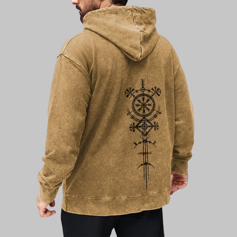 WorldNorse Vegvisir Kapuzenpullover mit beidseitigem Aufdruck, gewaschen - image 32