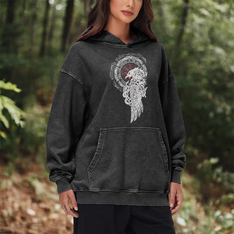 WorldNorse Celtic Raven Helm Of Awe Gewaschener Kapuzenpullover - image 11