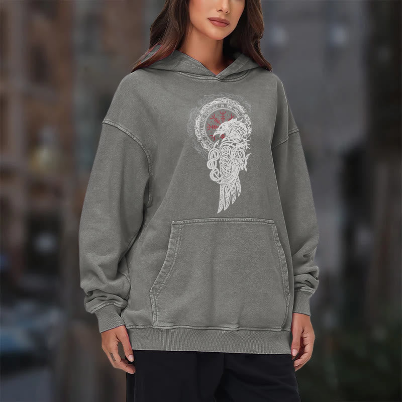 WorldNorse Celtic Raven Helm Of Awe Gewaschener Kapuzenpullover - image 18