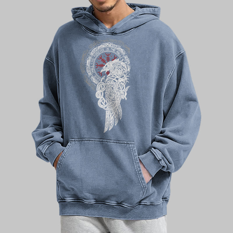 WorldNorse Celtic Raven Helm Of Awe Gewaschener Kapuzenpullover - image 22