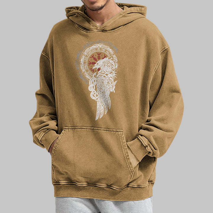 WorldNorse Celtic Raven Helm Of Awe Gewaschener Kapuzenpullover - image 29