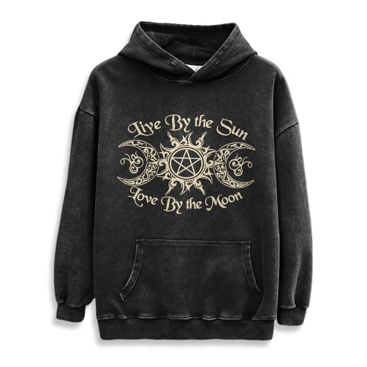 WorldNorse – Kapuzenpullover „Live By The Sun“ mit Keltischer Knoten , gewaschen - image 3