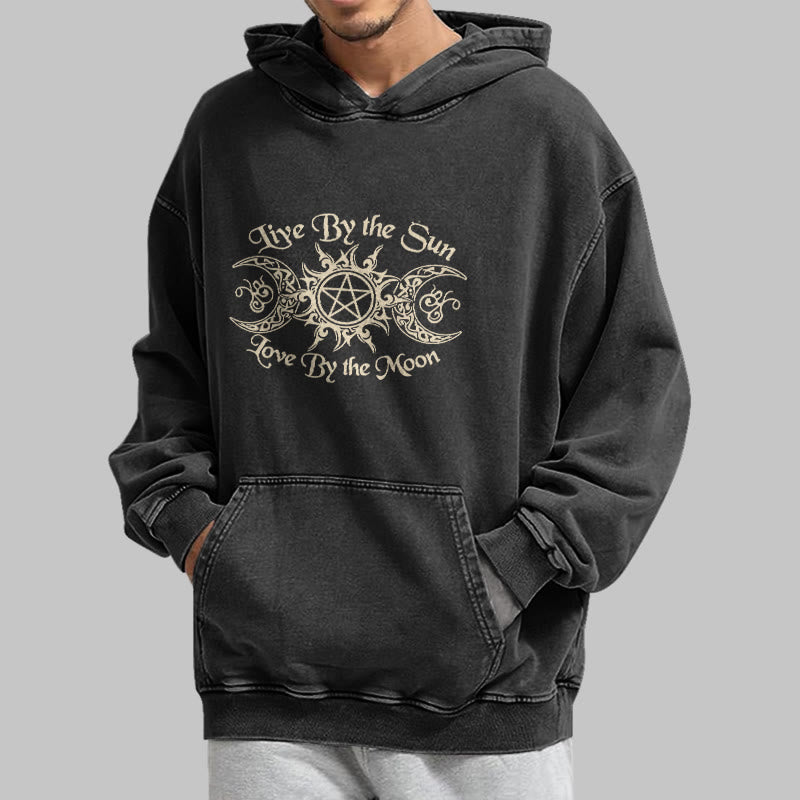 WorldNorse – Kapuzenpullover „Live By The Sun“ mit Keltischer Knoten , gewaschen - image 5