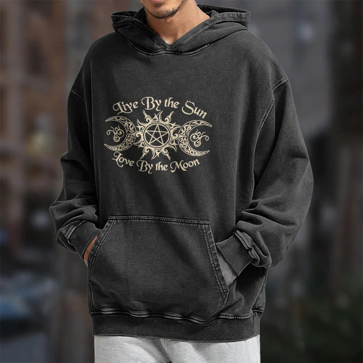 WorldNorse – Kapuzenpullover „Live By The Sun“ mit Keltischer Knoten , gewaschen - image 8