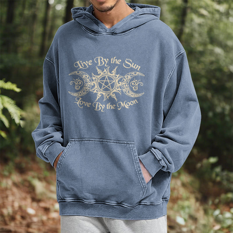 WorldNorse – Kapuzenpullover „Live By The Sun“ mit Keltischer Knoten , gewaschen - image 22