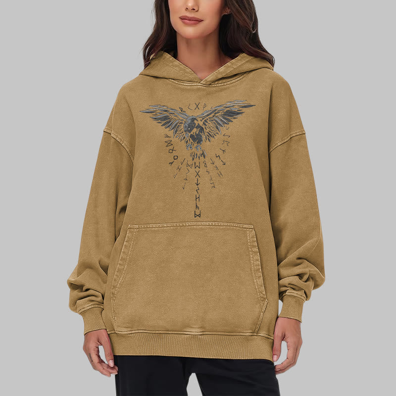 WorldNorse – Kapuzenpullover mit Raven -Grafik, gewaschen - image 32