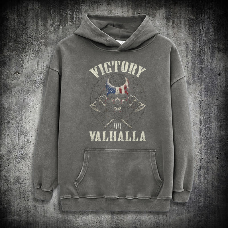 WorldNorse Victory oder Valhalla Warrior gewaschener Kapuzenpullover - Grau - 3XL - image 15