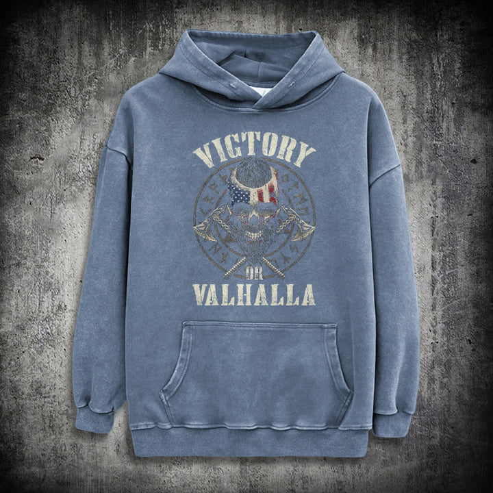 WorldNorse Victory oder Valhalla Warrior gewaschener Kapuzenpullover - Blau - 3XL - image 22