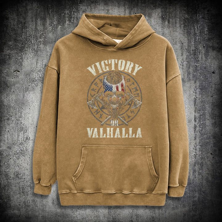WorldNorse Victory oder Valhalla Warrior gewaschener Kapuzenpullover - Khaki - 3XL - image 29