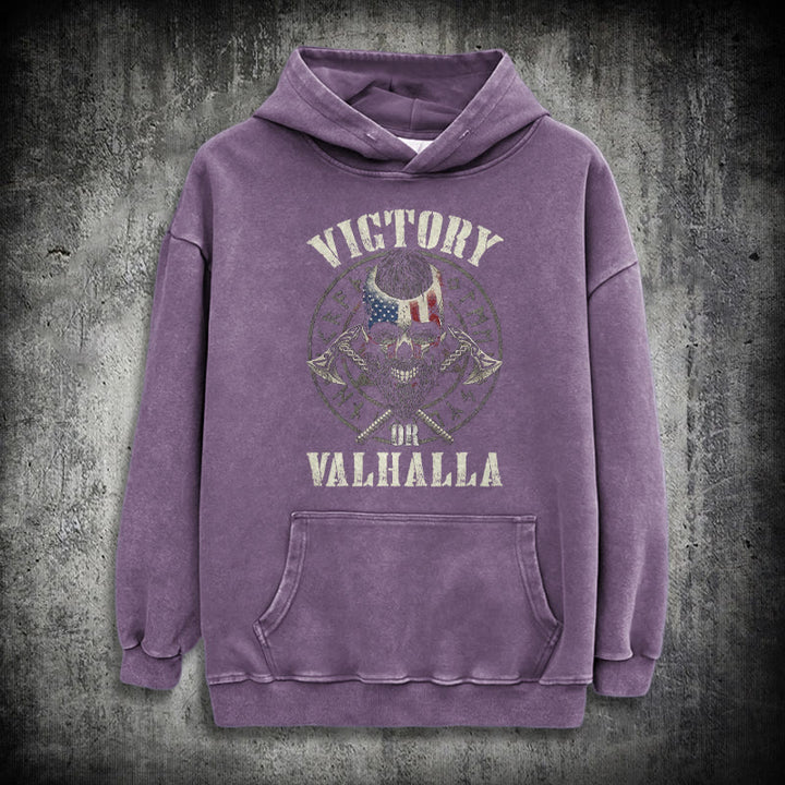 WorldNorse Victory oder Valhalla Warrior gewaschener Kapuzenpullover - Lila - 3XL - image 35