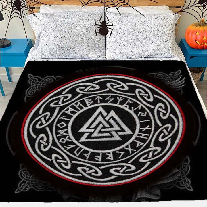 WorldNorse Wikinger-Symbol Vegvisir Valknut Decke