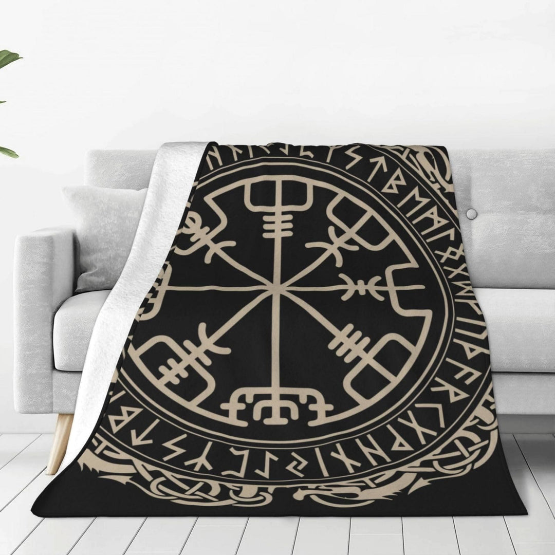 WorldNorse Wikinger-Symbol Vegvisir Valknut Decke