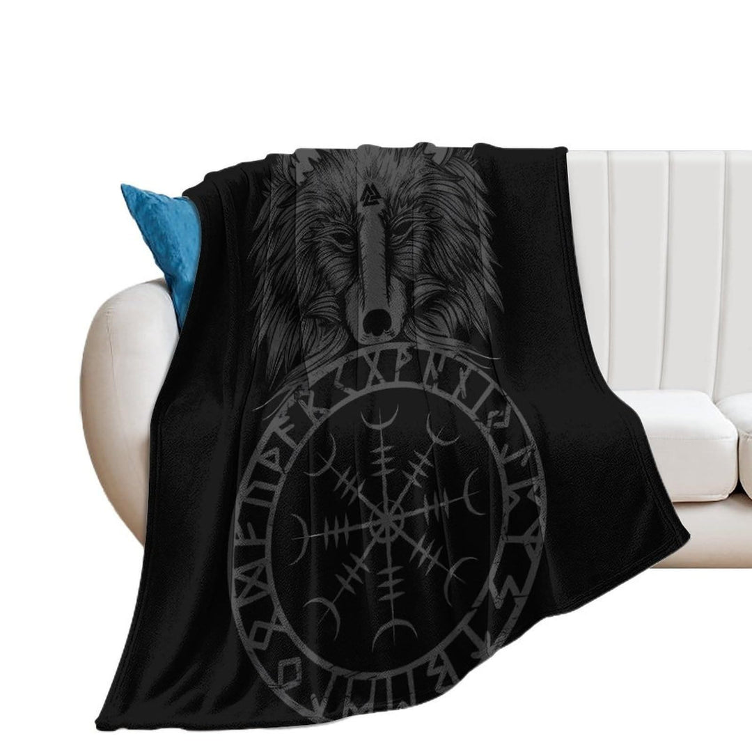 WorldNorse Wikinger-Symbol Vegvisir Valknut Decke