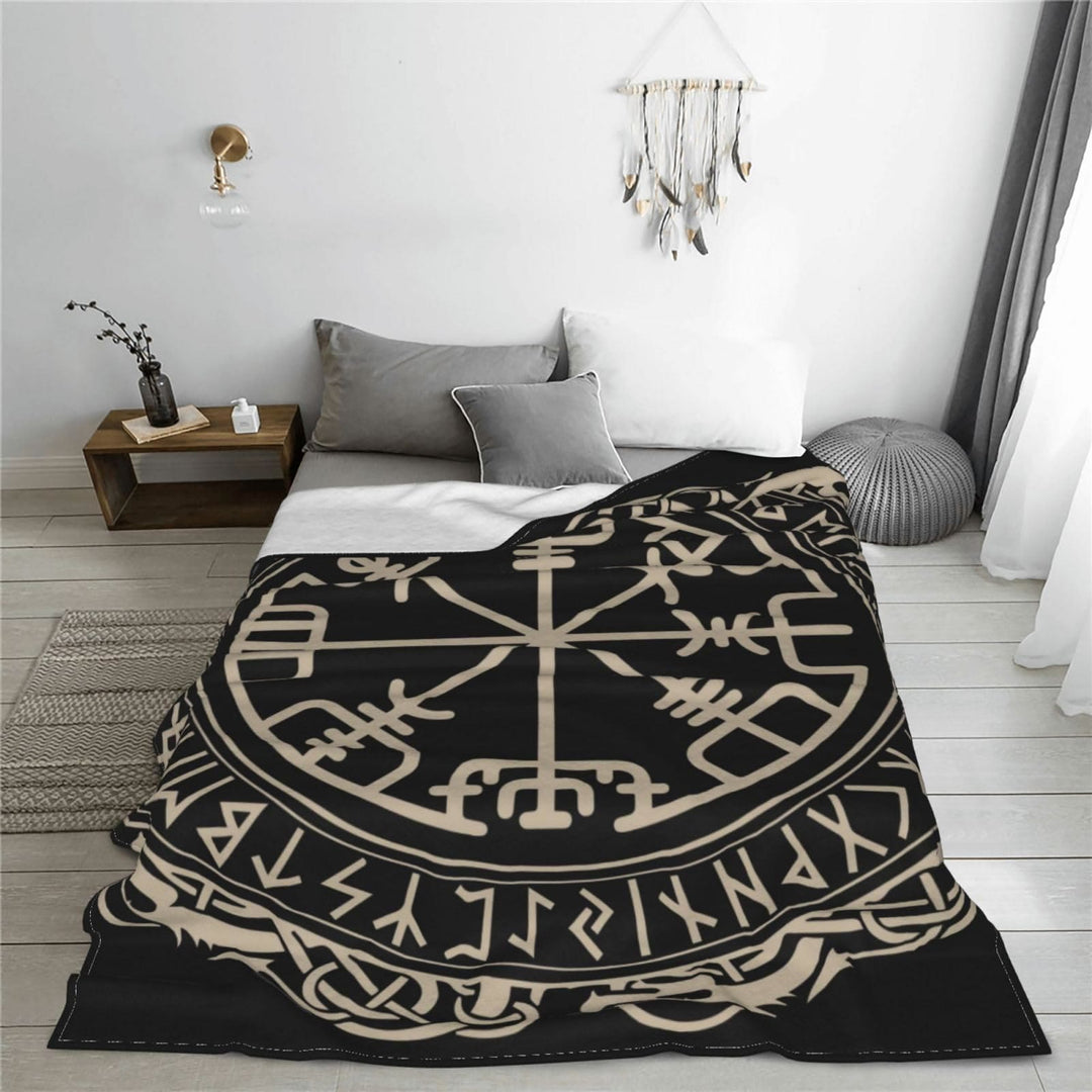 WorldNorse Wikinger-Symbol Vegvisir Valknut Decke