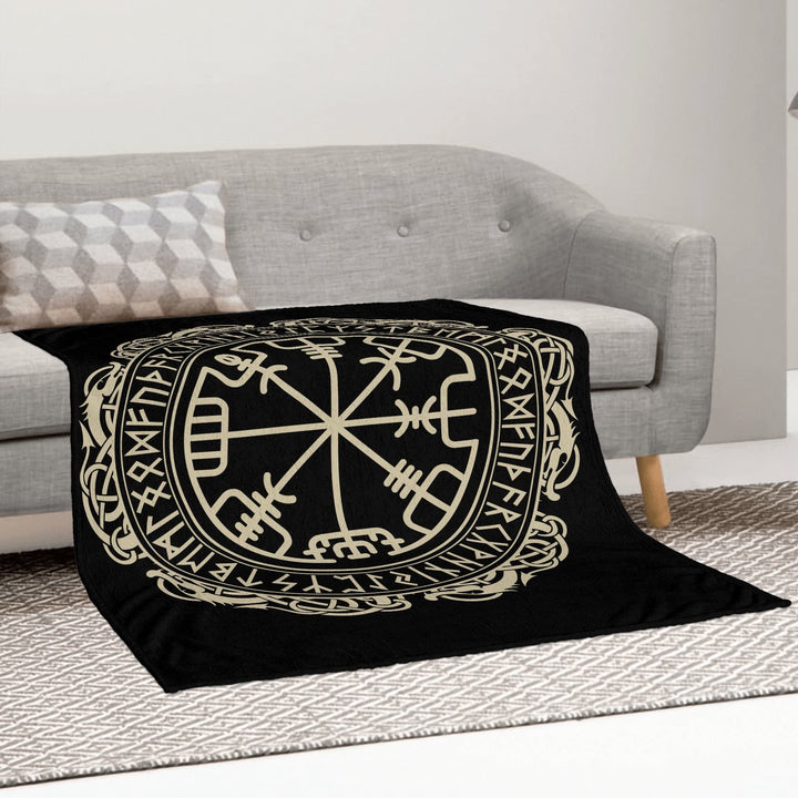 WorldNorse Wikinger-Symbol Vegvisir Valknut Decke