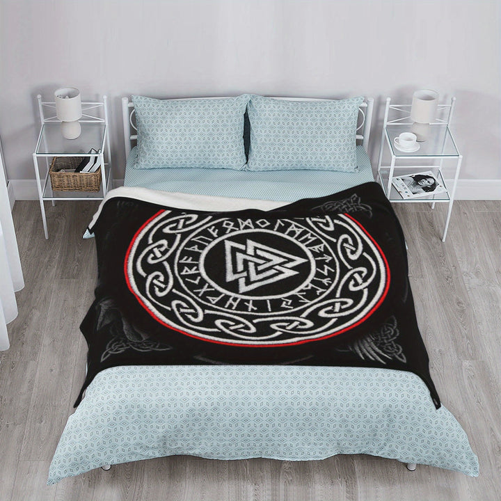 WorldNorse Wikinger-Symbol Vegvisir Valknut Decke