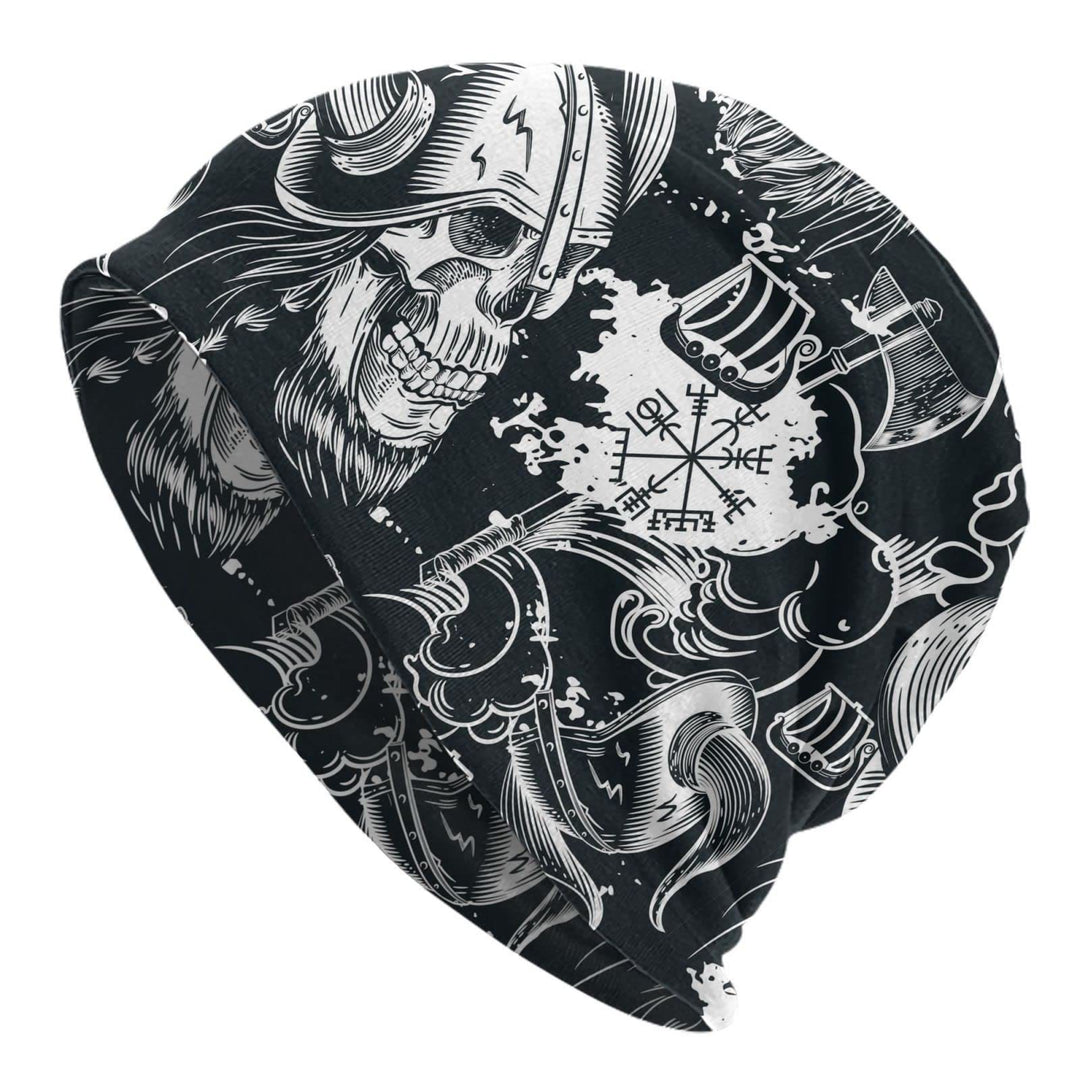 WorldNorse Vegvisir Totenkopf-Krieger-Mütze