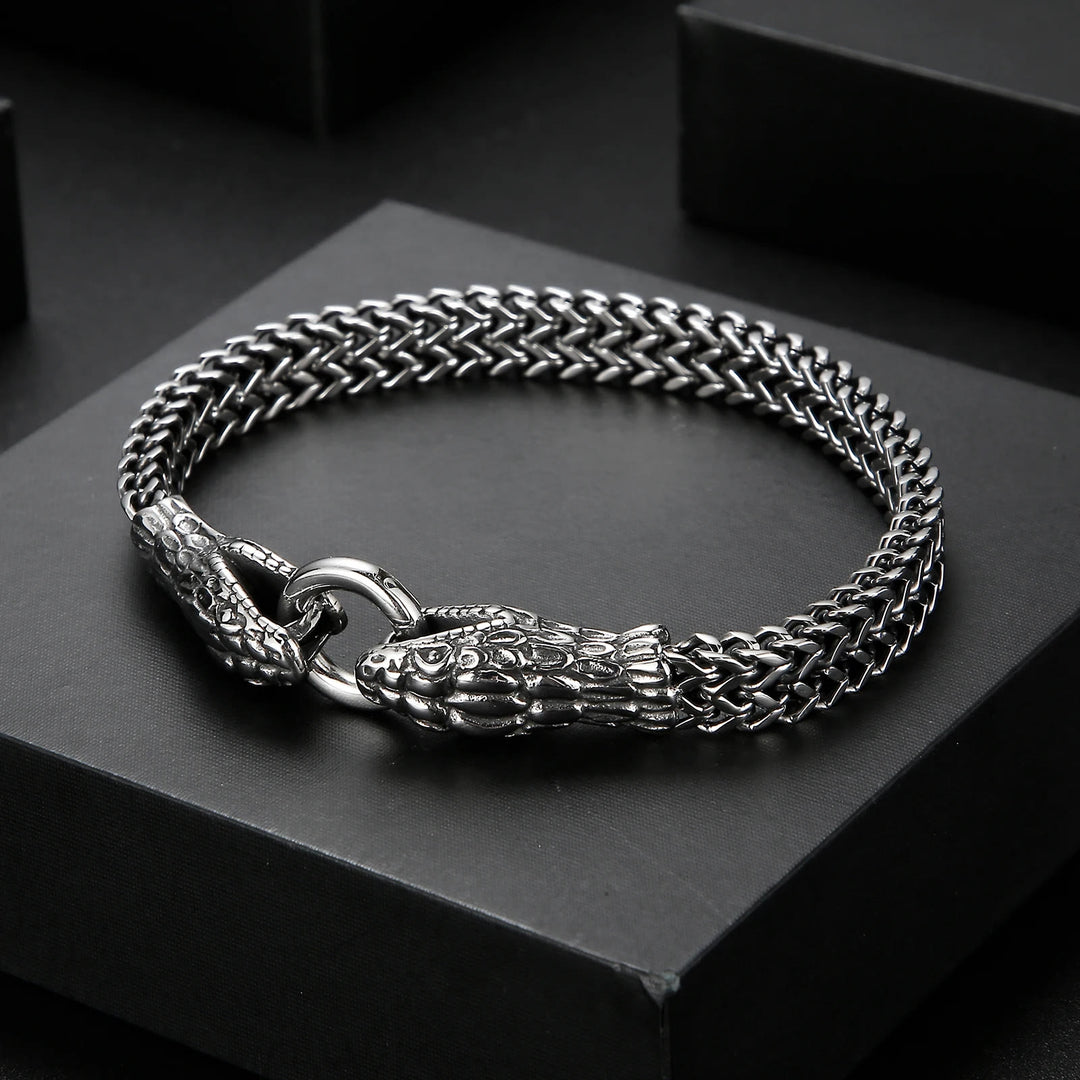 WorldNorse Doppel-Schlangenkopf-Armband für Herren