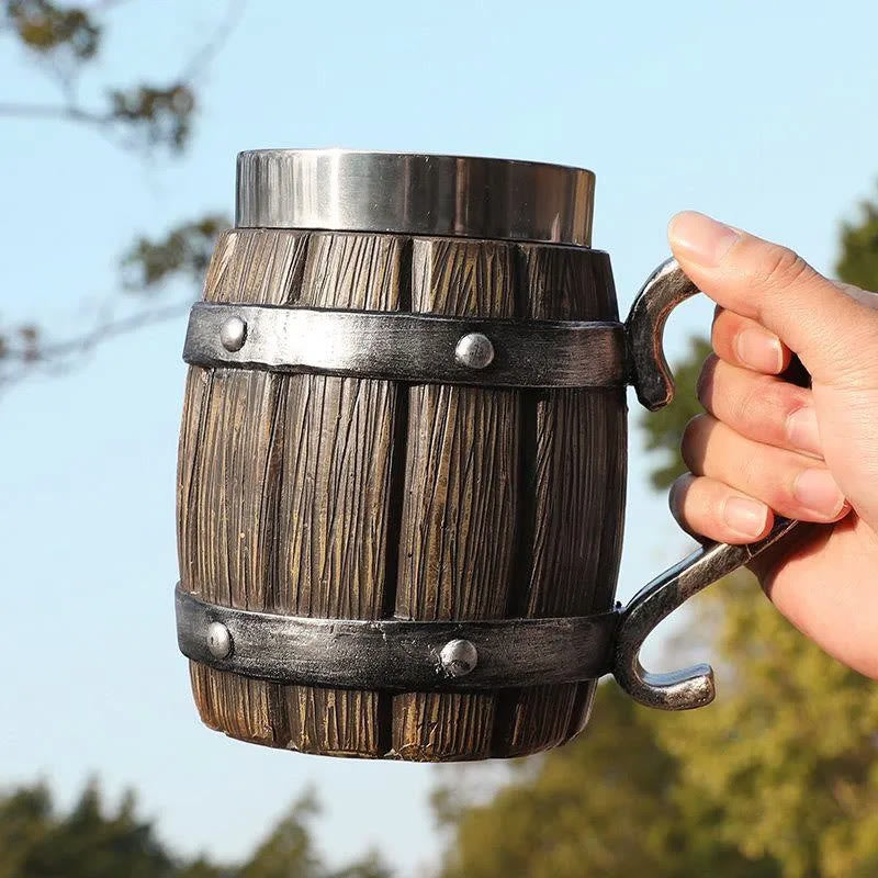 WorldNorse Bierkrug aus Holzfass