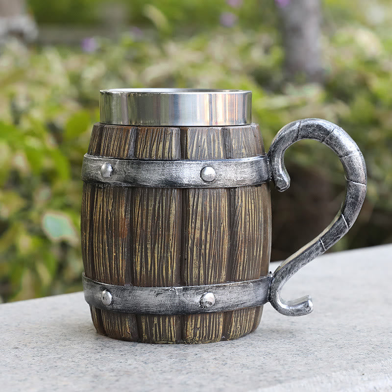 WorldNorse Bierkrug aus Holzfass