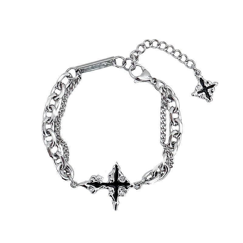WorldNorse Darkness Cross Kabelkettenarmband