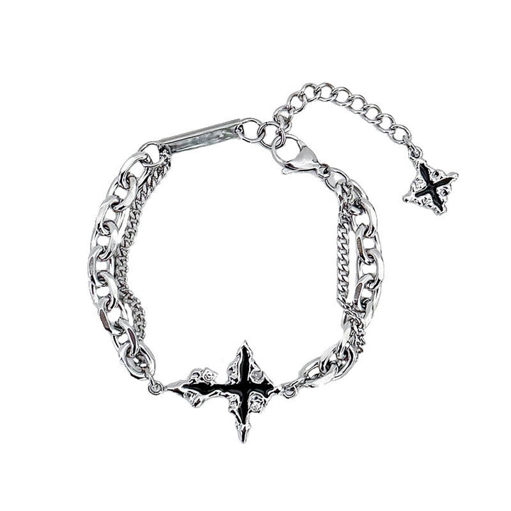 WorldNorse Darkness Cross Kabelkettenarmband