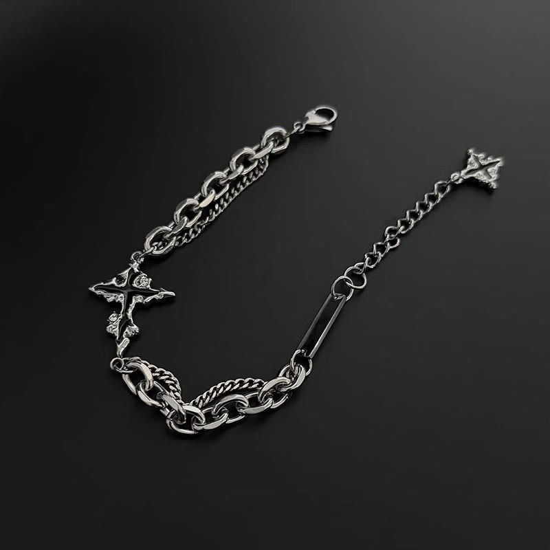 WorldNorse Darkness Cross Kabelkettenarmband