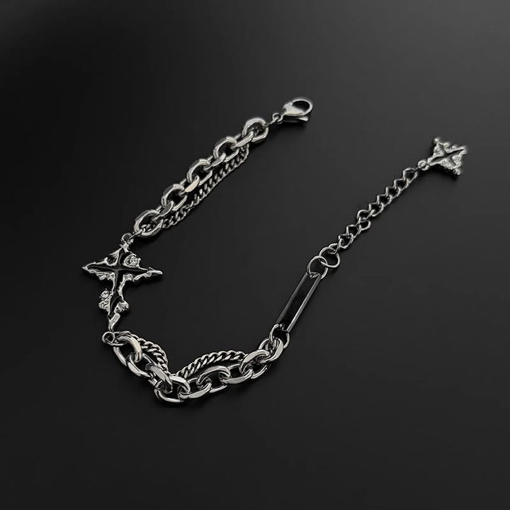 WorldNorse Darkness Cross Kabelkettenarmband