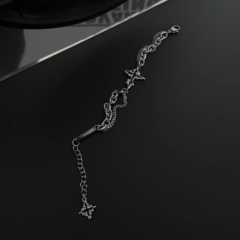 WorldNorse Darkness Cross Kabelkettenarmband