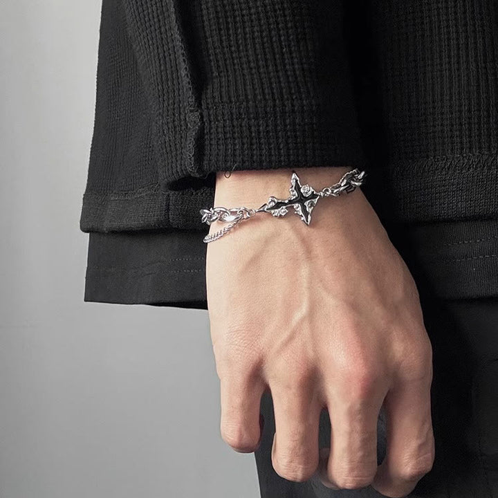 WorldNorse Darkness Cross Kabelkettenarmband