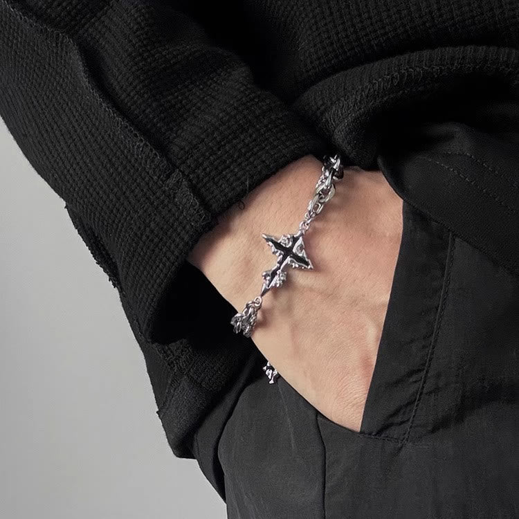 WorldNorse Darkness Cross Kabelkettenarmband