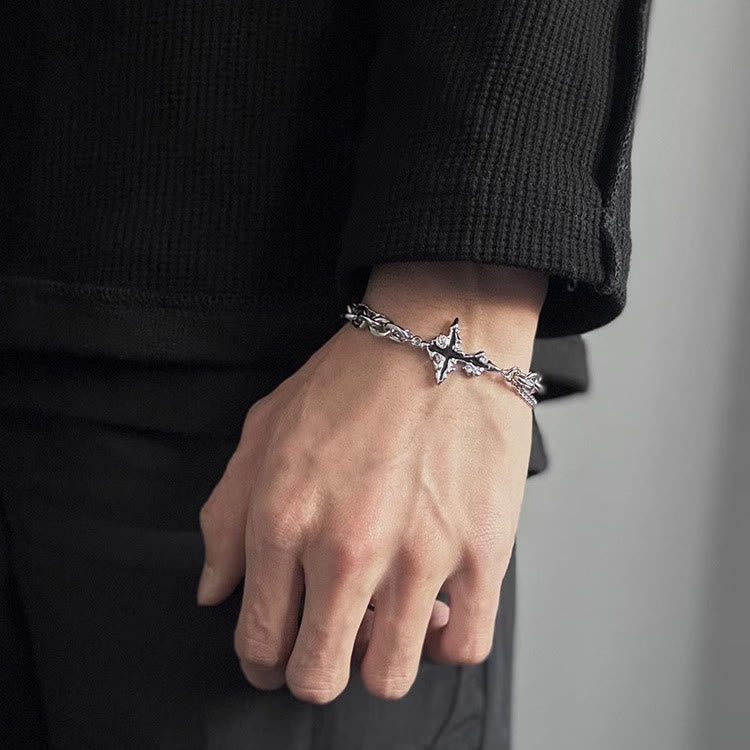 WorldNorse Darkness Cross Kabelkettenarmband