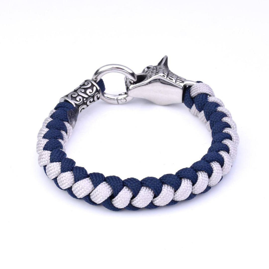 WorldNorse Geflochtenes Armband mit nordischen Wölfen von Fenrir